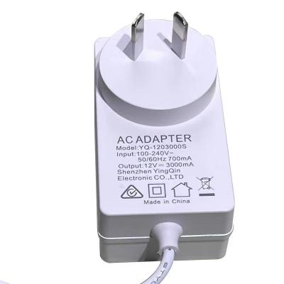 China Modern 12v3A Desktop Computer LCD Screen Router Monitoring Universal 3A Power Adapter Charger Cable TN2 for sale