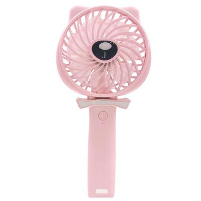 China Cartoon Chargeable Kitten Handheld Fan USB Charging Foldable Portable Mini Desktop Fan Outdoor Charging Ultra-quiet Wind The Strong for sale