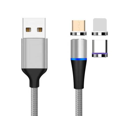 China Quick Charge + Data Transfer 7 Pin 360 Nylon Braided One-to-Three to Three-in-One Magnetic Data Cable Strong Magnetic Head Mobile Phone Fast Charging Universal for sale