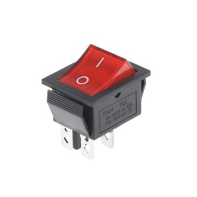 China KCD4-201 Industrial Control 4 Pins On Off 2 Position DPST Rocker Switch With Light for sale