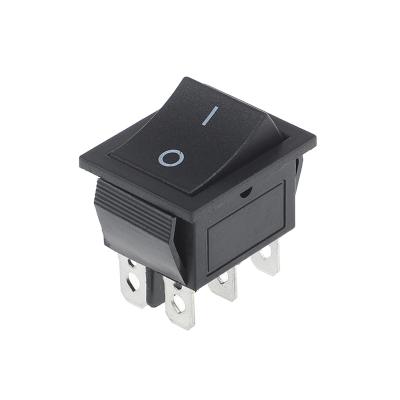 China Industrial Control KCD1-202 6Pins 2 Position Rocker Switch 21*15 On Off Square Boat Switch for sale