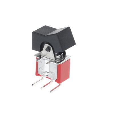 China AC 250V 2A 125V 5A Nylon Vertical Mini Push ON-OFF 3 Position 3pin Small Mini Toggle On Rocker Switch for sale