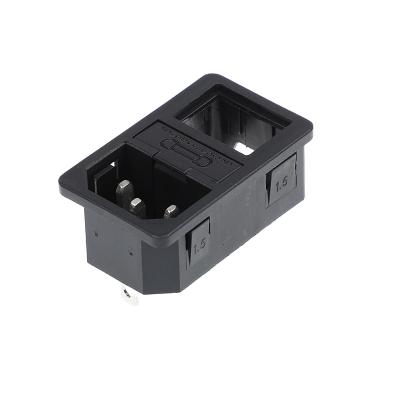 China Industrial C13 C14 AC Socket Panel Mount 110v AC Power Male Plug Connector With Fuse And Momentary Switch for sale