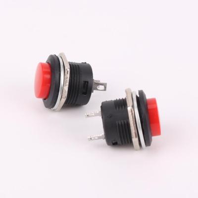 China (TOP) 16mm Round Spdt Dpdt Two Position Pin Terminal Plastic Push Knob Push Button OFF- or Electric Three Switch for sale