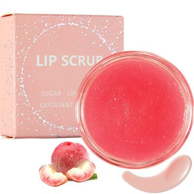 China Hot Selling Moisturizer Waterproof Brightening Dark Lips Soft Exfoliation Peach Lip Scrub For Smokers Lips Treatment for sale