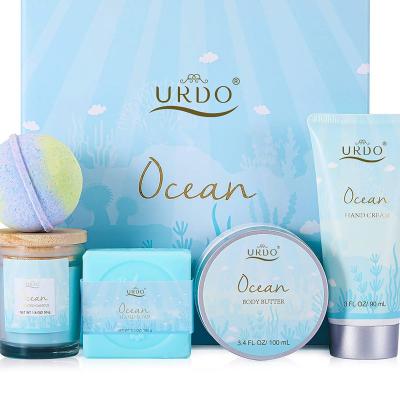 China Private Label Foaming Body Care Moisturizing Exfoliating Cream With Soap Candle Gift Set for sale