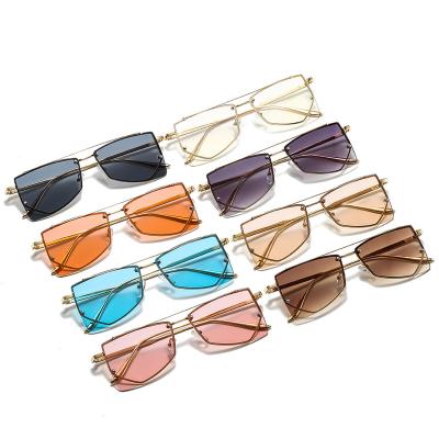 China Wholesale Vue Shield Women Shape Sun Glasses Design Metal Sunglasses Good Quality Custom Men New 7122 for sale