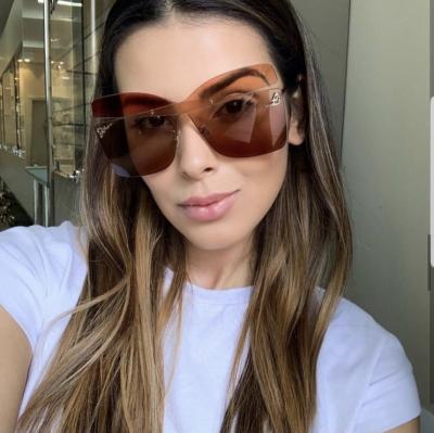 China 2021 Unisex Anti-Glare Sunglasses Metal Privacy Shield Style Women Oversized Sunglasses Newest Fashion Sunglasses for sale