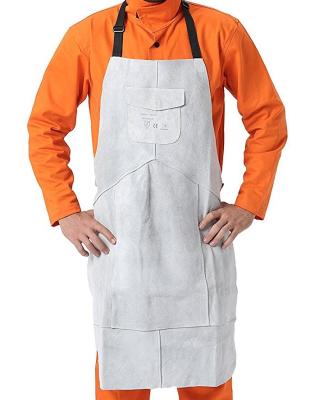 China Gallus Design Gray Split Whip Leather Weld Pants With Adjustable Suspenders Bib for sale