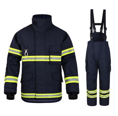 China Black Meta Aramid Fire Fighting Apparel Firefighter Suit Fire Retardant Firefighting Apparel for sale