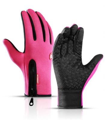 China Wholesale Waterproof Glove Waterproof Touch Screen Neoprene Pink Fabric Outdoor Sport Windproof With Touch Screen Fingers Outdoor Sport Diving Protective Glove for sale