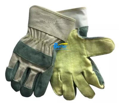 China Cotton Back Split Cowhide Hand Heat Resistant Gloves Cotton Back Split Cowhide BBQ Hand Heat Resistant Gloves for sale