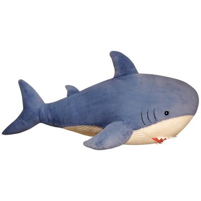 China Lovely Gift Hot Sale Different Size Blue Shark Soft Plush Toy Shark Pillow Children Gift and White for sale