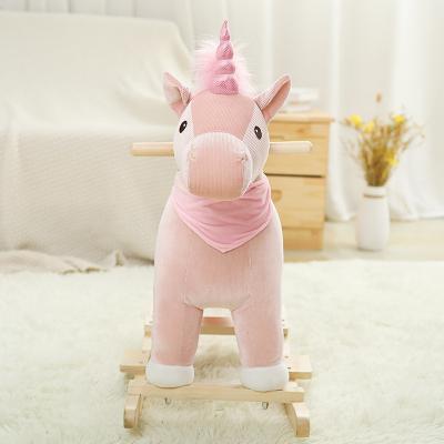 China Cute Gift Children Ride On Toy Animal Horse Rocking Horse Plush Rocking Horse Toy for sale