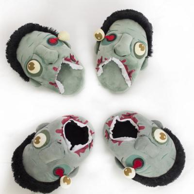 China Gift Kids Play 2022 New Design Funny Zombie Plush Slippers Friends Spoof Gifts Novelty Slippers for sale