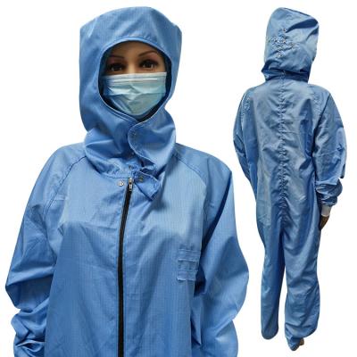 China Blue Washable Dust Free ESD Garment Anti Static For Cleanroom Industry for sale