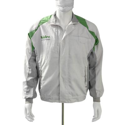 China Lintfreier Reißverschluss Polyester Baumwolle TC Stoff Arbeitsbekleidung ESD Antistatische Jacke Mantel für Labor zu verkaufen