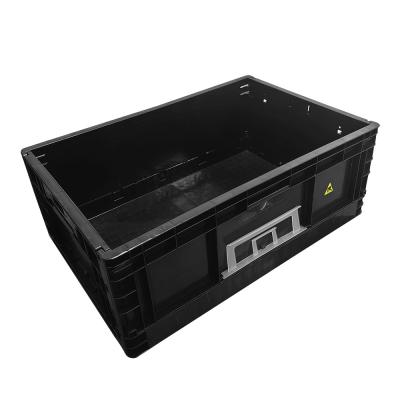 China Folding Electronic Components Container Box Antistatic Box Bin Pallets Plastic PCB ESD Storage Box for sale