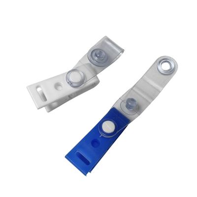 China Exclusive Blue White ID Badge Holder Clip Plastic Hanging Clip for sale