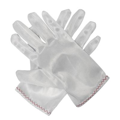 China Cleanroom Polyester Working Gloves White Dust-free Gloves 100% Polyester Glove for sale