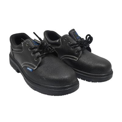 China Anti Smashing PU Safety Shoes Rubber Sole Black Safety Shoes For Construction for sale