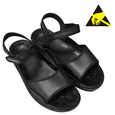 China Cleanroom ESD-antistatische schwarze PU-Leder-Sandalen zu verkaufen