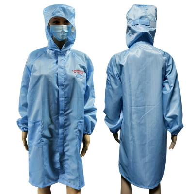 China Unisex 5mm Stripe ESD Anti Static Smock For Class 100 Cleanroom for sale