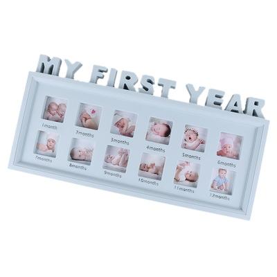 China Resin My Eco Friendly PVC 12 Photo Moments Baby First Year 12 Month Keepsake Photo Frame for sale