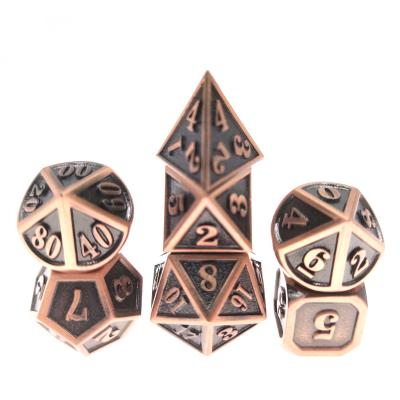 China Entertainment Metal Leisure DND RPG Dungeons and Dragons New Vintage Style Polyhedral Dice Set for sale