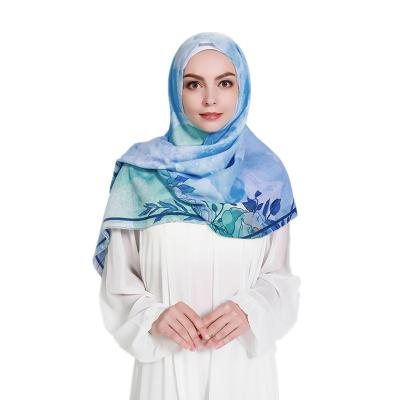 China Hot Selling High Quality Polyester Chiffon Printed 100% Cotton Voile Scarf, Printed Cotton Voile Square Scarf for sale