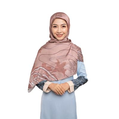 China 2021wholesale new daily life design own logo silk satin hijab shawl printing custom scarf for Malaysia girl for sale