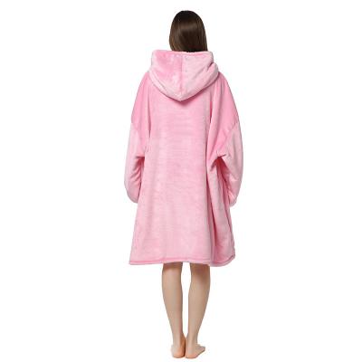 China Anti-Static Thick Cover Super Blanket Dalian Winter Sherpa Cozy Hoodie All Custom Sportswear Hoodie Cover for sale