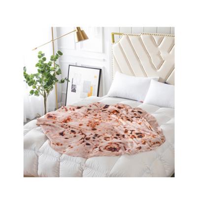 China Factory Direct Sale 100% Polyester Pizza Circle Baby Fleece Flannel Blankets PORTABLE Kids Throw Blanket for sale