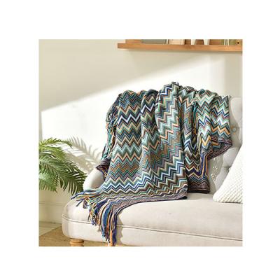 China High Quality Soft Anti-Pull Picnic Bohemian Blanket Knitted Chunky Blanket For Couch for sale