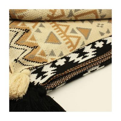 China Hot Sale Customized Anti-pilling Soft Teach Bohemian Weighted Knitted Blanket Spray for sale