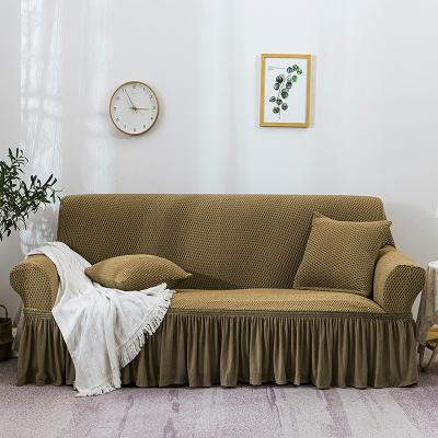 China Hot Selling Jacquard Embroidered Washable 100% Polyester Non Slip Couch Stretch Slipcover Soft Sofa Cover for sale