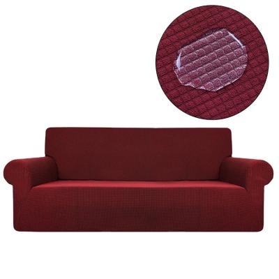 China 100% Soft Polyester Plaid Couch Washable Non Slip Sofa Cover Elastic Slipcover , Stretch Sofa Cover for sale