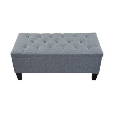 China NO Price Cheap Tufted Square French Hotel Home Upholstered Wood Storage Ottman for sale