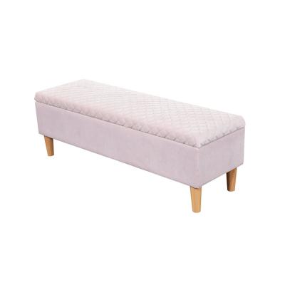 China NO Cheap Price Fabric Rectangular Shoe Storage Bench Large Ottoman Storage for sale