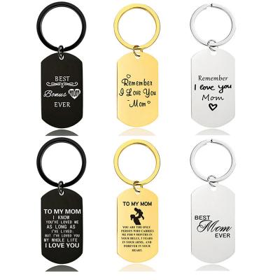 China Souvenir Gifts Promotion Pendant Stainless Steel Brand Mother's Day Gift Key Chain Military Gift Engraved Metal Key Chain for sale