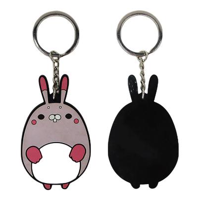 China Cute 2d cartoon anime silicone rubber custom logo PVC soft key chain soft keychain 3d souvenir gifts wholesale promotion for sale