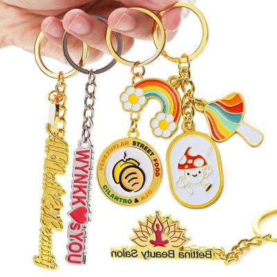 China Top Selling Promotion Souvenir Gifts Promotion Custom Logo 3D 2D Enamel Name Anime Cartoon Hard Soft Charms Alloy Keychain Key Chain Metal Keychain For Keychain Keyring hot for sale