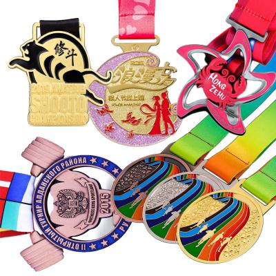 China Europe Manufacturer No Minimum Virtual Race Custom 3d Runner Fun Metal Finisher Event 5k 10k Event 5k 10k Medals With Ribbon for sale