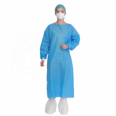 China Long Sleeve Operation Theater Medical Disposable Surgical Isolation PP SMS Nonwoven Gowns for sale