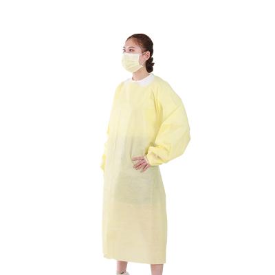 China Disposable Thumb Notch Isolation Hospital CPE Gown With Thumb Loop for sale