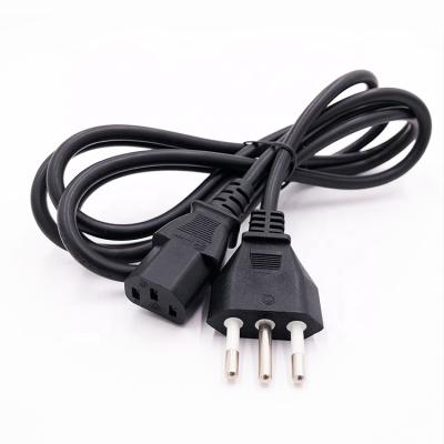 China 10 PC Power Cable FT 10A 250V Plug To C13 Universal Computer Connector IMQ PC 3 Fork Italian Standard Power Supply Cable for sale