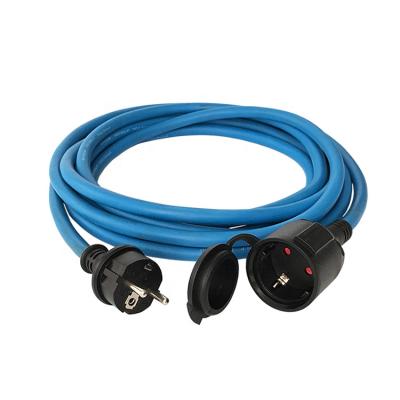 China Europe outdoor home appliance waterproof heavy duty ip44 extension cord with blue h07rn-f 3G2.5mm2 cable for sale