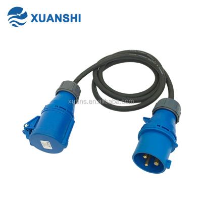 China Waterproof 32a 6h 3 pin industrial socket ip44 socket for sale