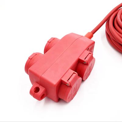 China 4 Way IP44 High Quality German Residential / General Purpose Extension Cord Outdoor Electrical Outlet And Distribution Socket for sale