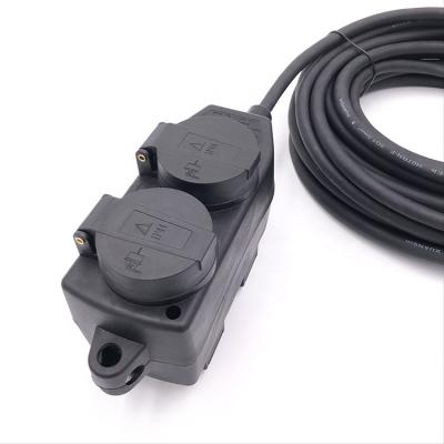 China /All Purpose Residential CE Certified EU Outdoor Waterproof IP44 Power Strip 4 Outlet With 5m Rubber Cable for sale